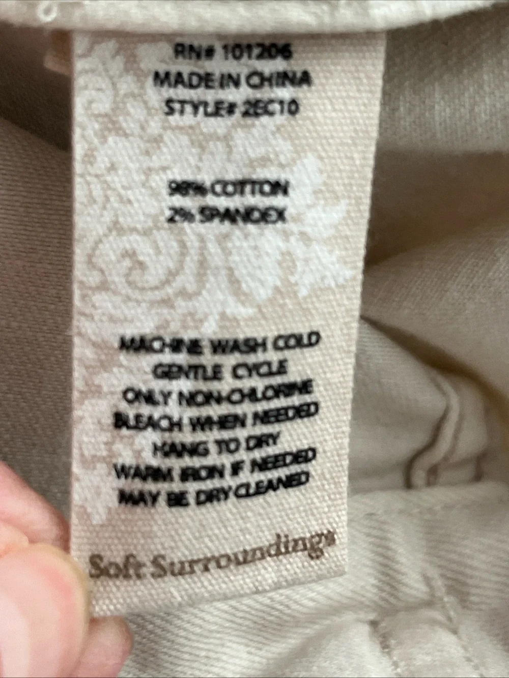 Soft Surroundings Cream Denim Jean Jacket EUC